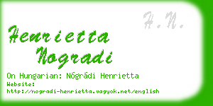 henrietta nogradi business card